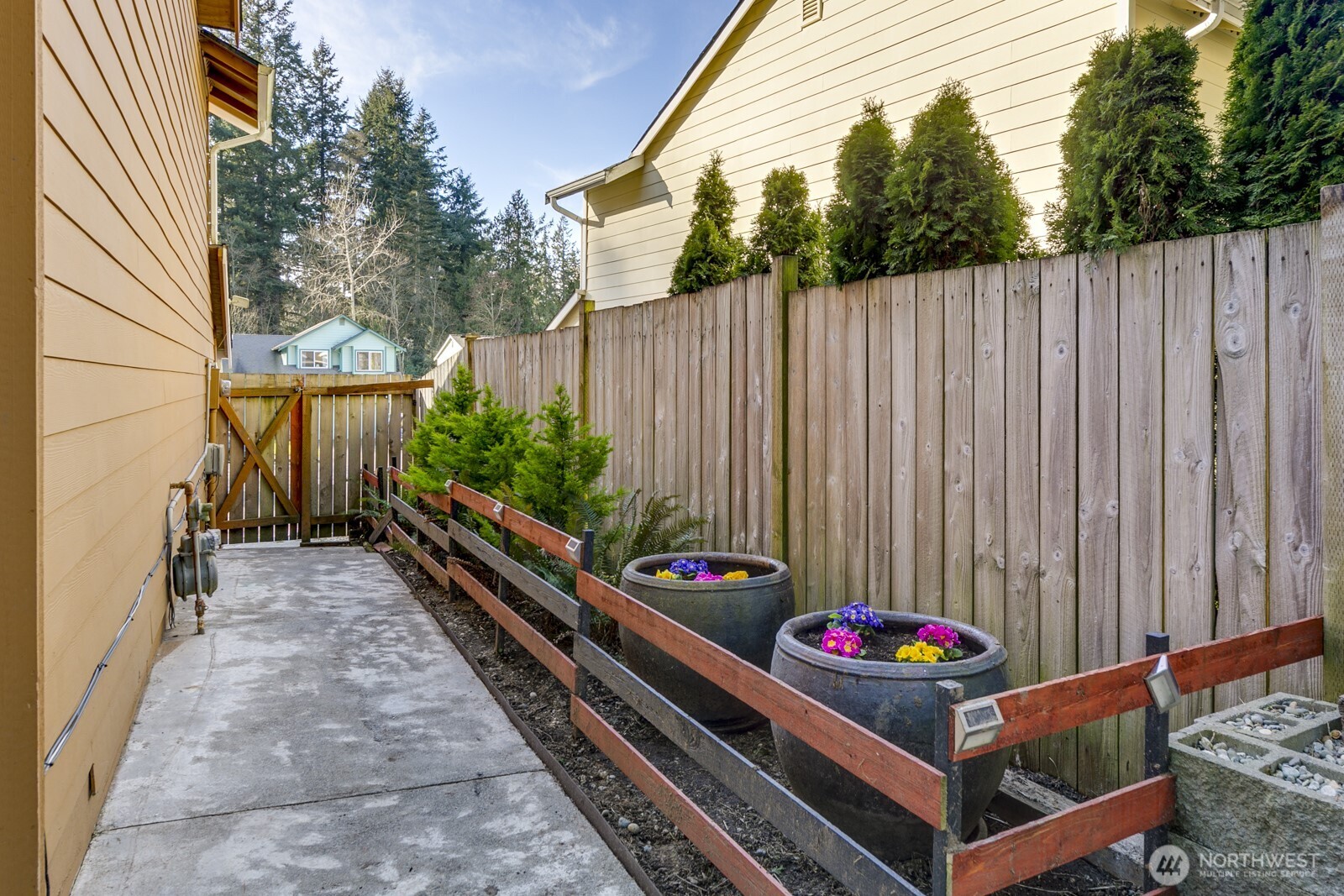 A beautiful custom deck is ready for warm weather entertaining!  Just stained and in excellent condition!