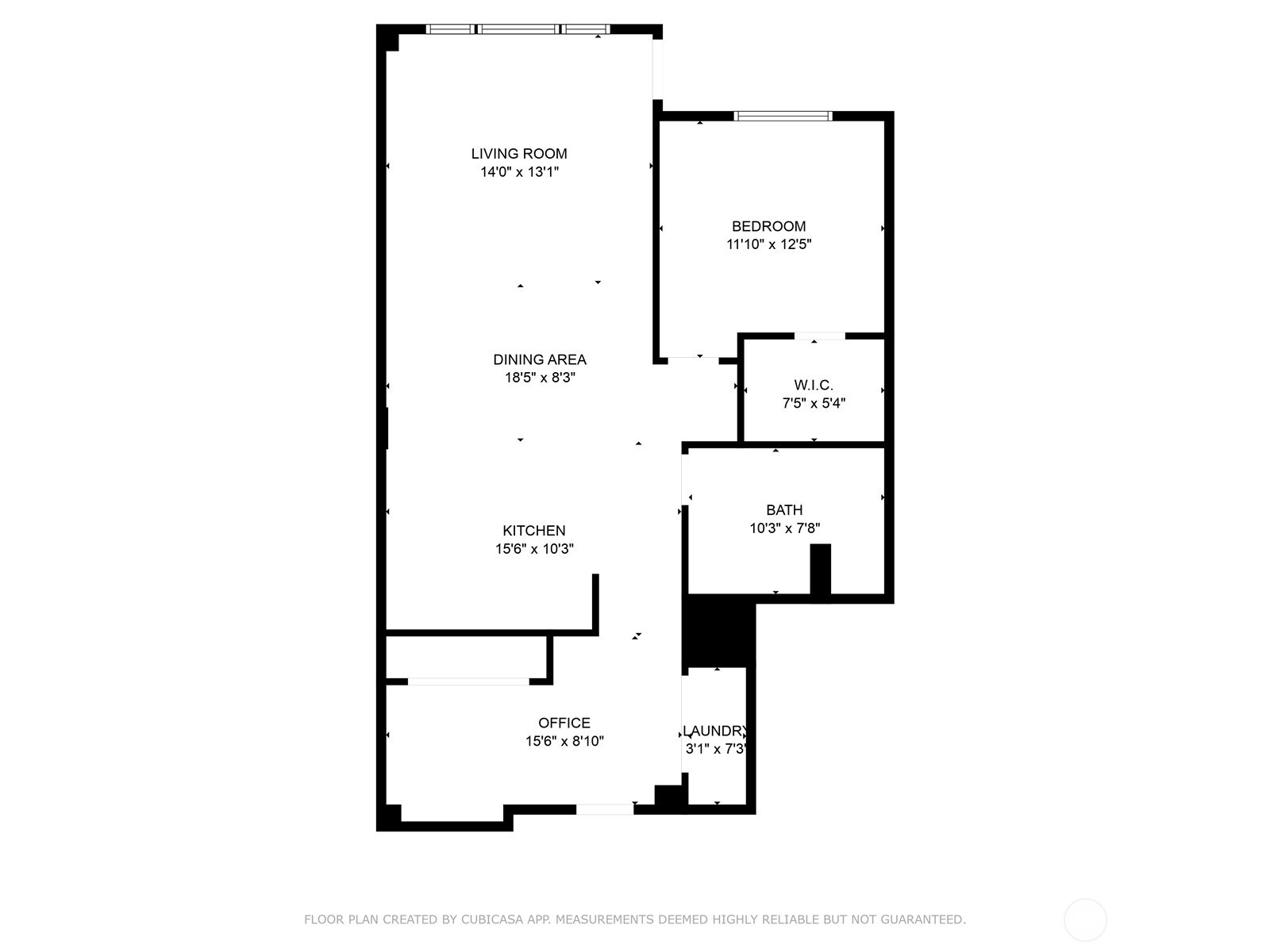 Here is the floor plan showing room measurements.