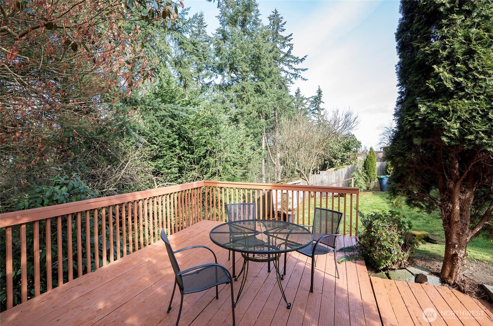 A closer look at the deck, emphasizing its perfect setup for relaxing or entertaining.