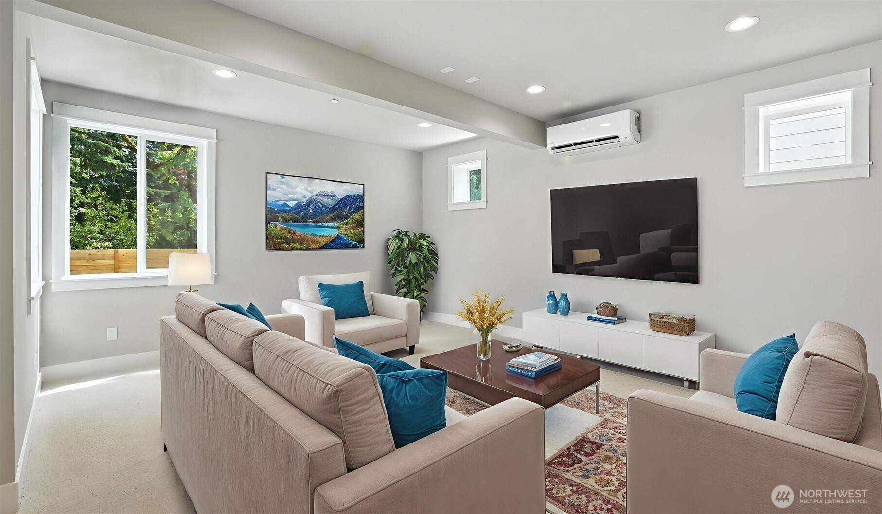 Lower Level Rec Room: blast the volume to your heart's content and not disturb others on the Main and Upper Levels! Virtually staged.