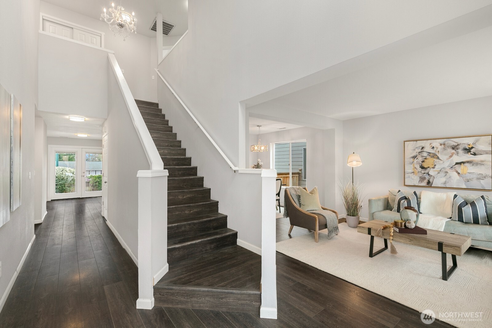 Formal living and dining space sit just off main entry.