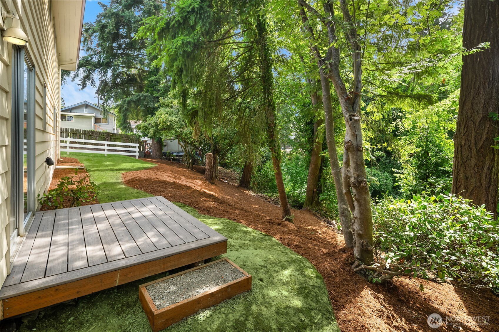 Pretty view of greenery that is completely owned.
