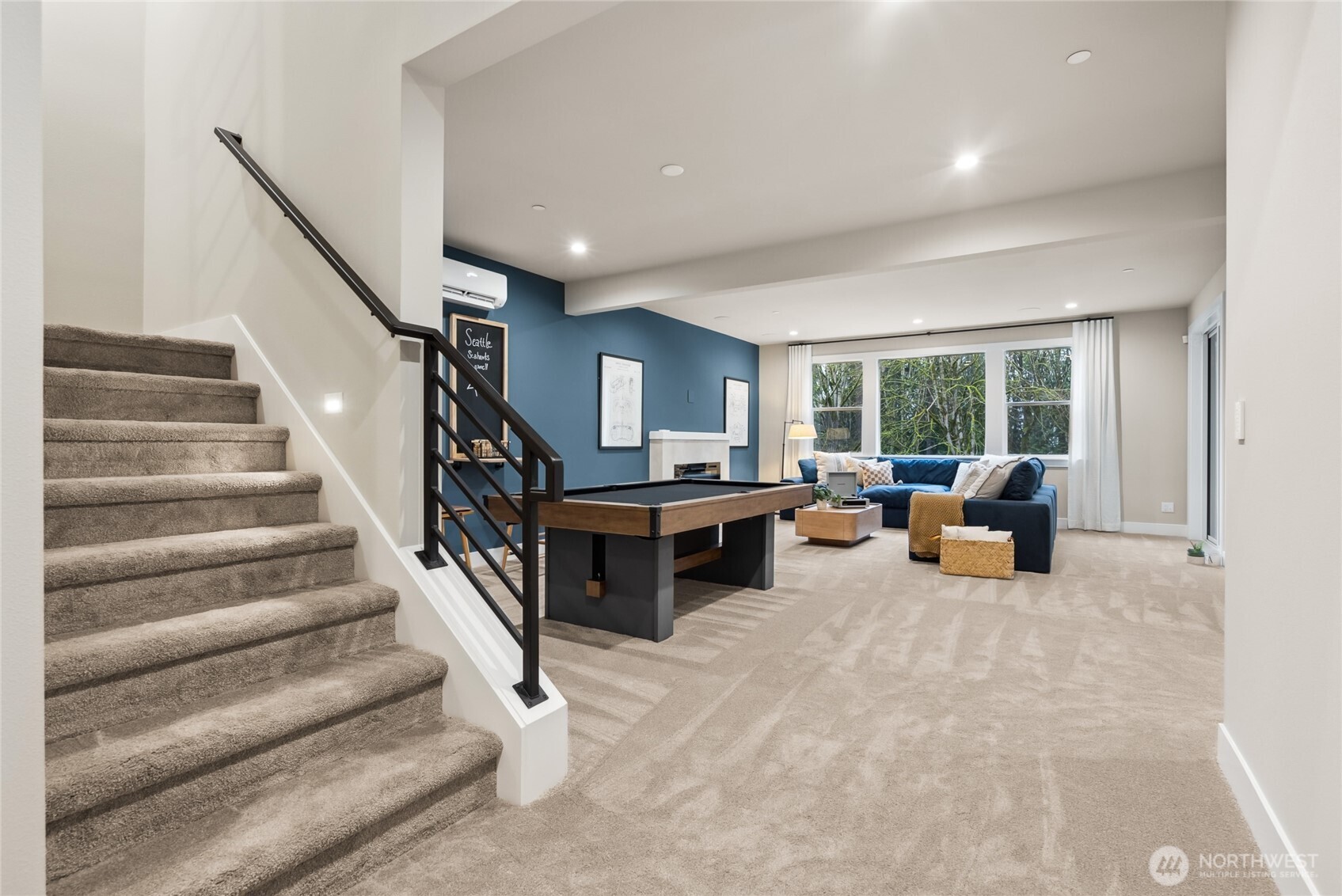 Lower floor Recreational Room. Photos are for representational purposes only.  Colors and options may vary.