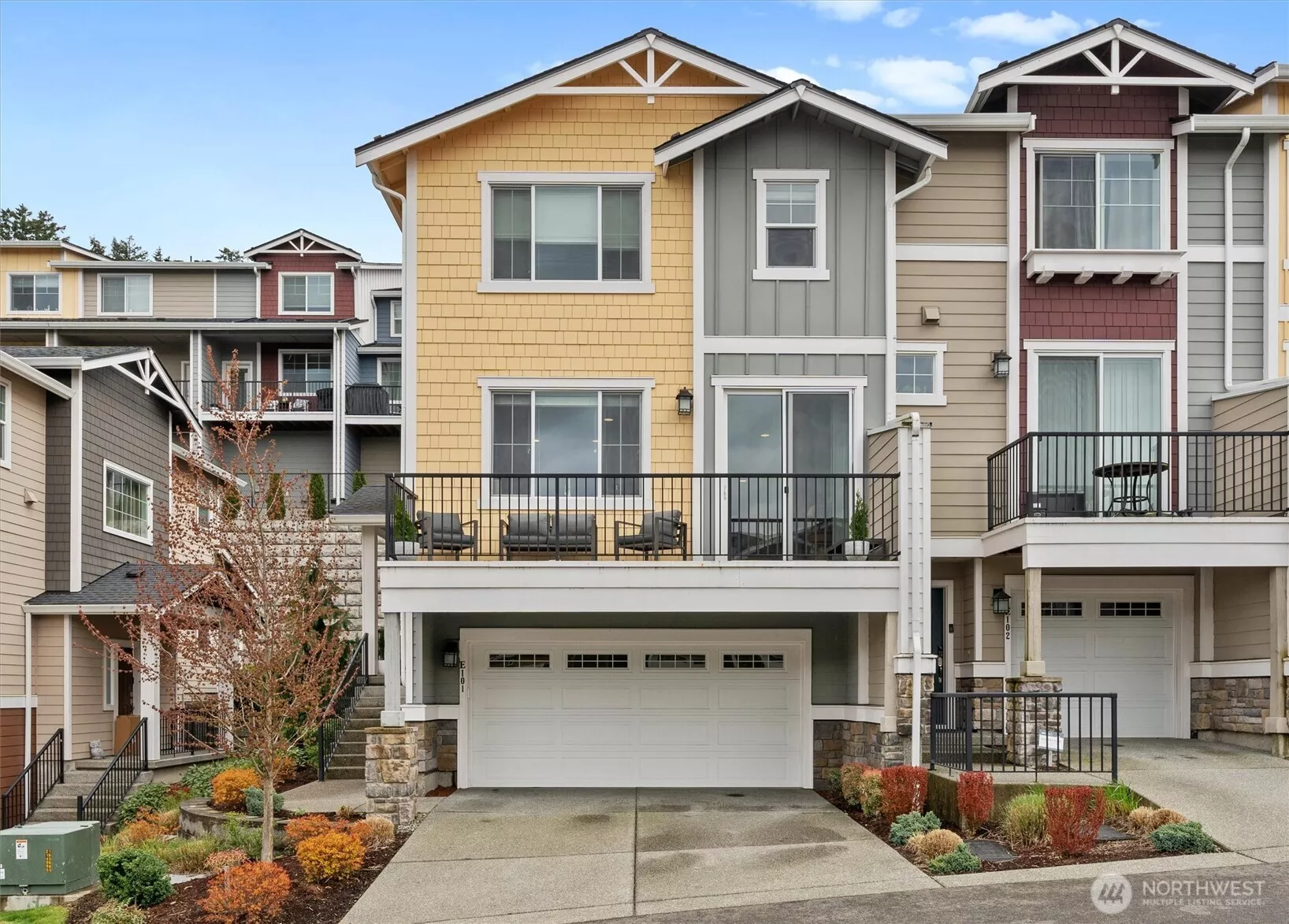 4 bedroom, 3.25 bath end unit with 2 car garage