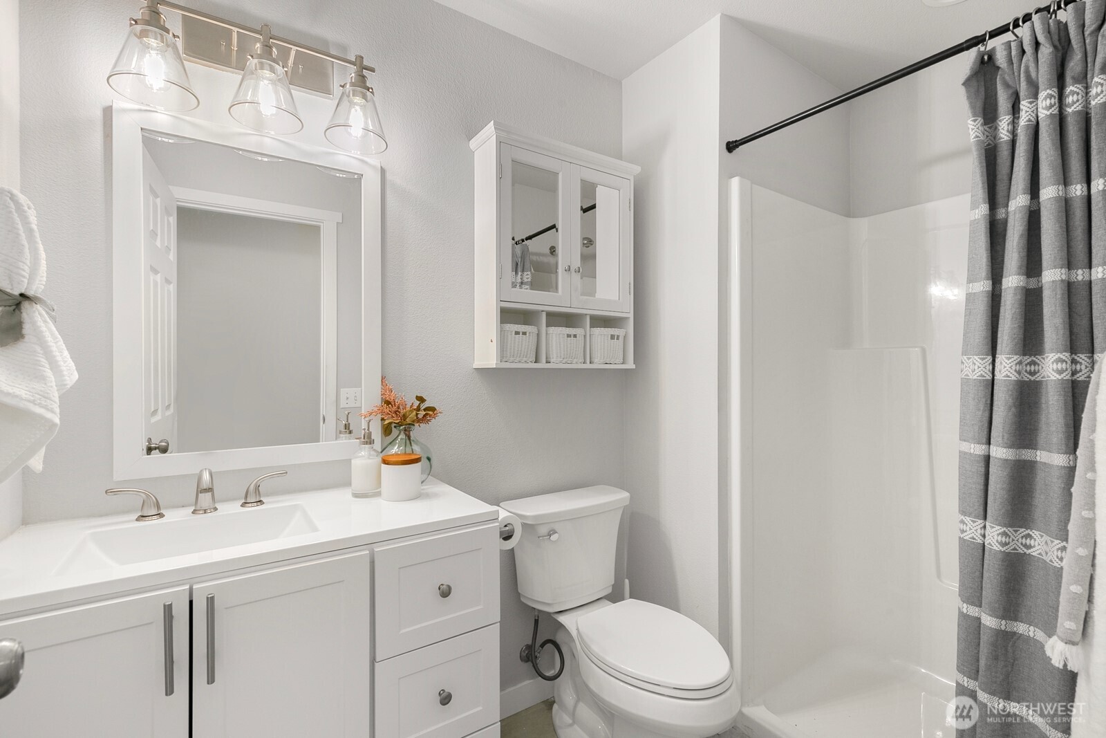 Over-sized primary suite sits on upper level.