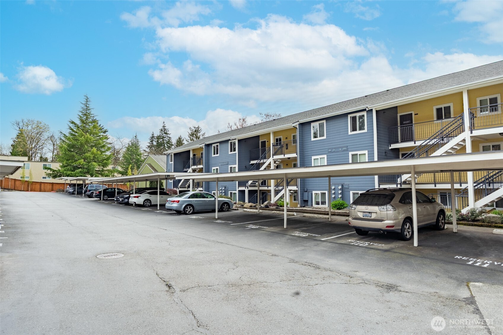 Covered parking area.