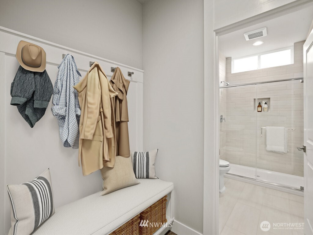 Lower bathroom entry