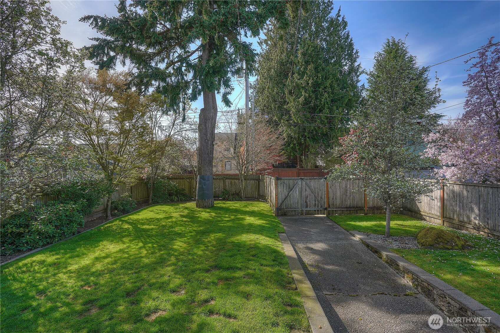 Looking back toward the alley we have a double gated entry.