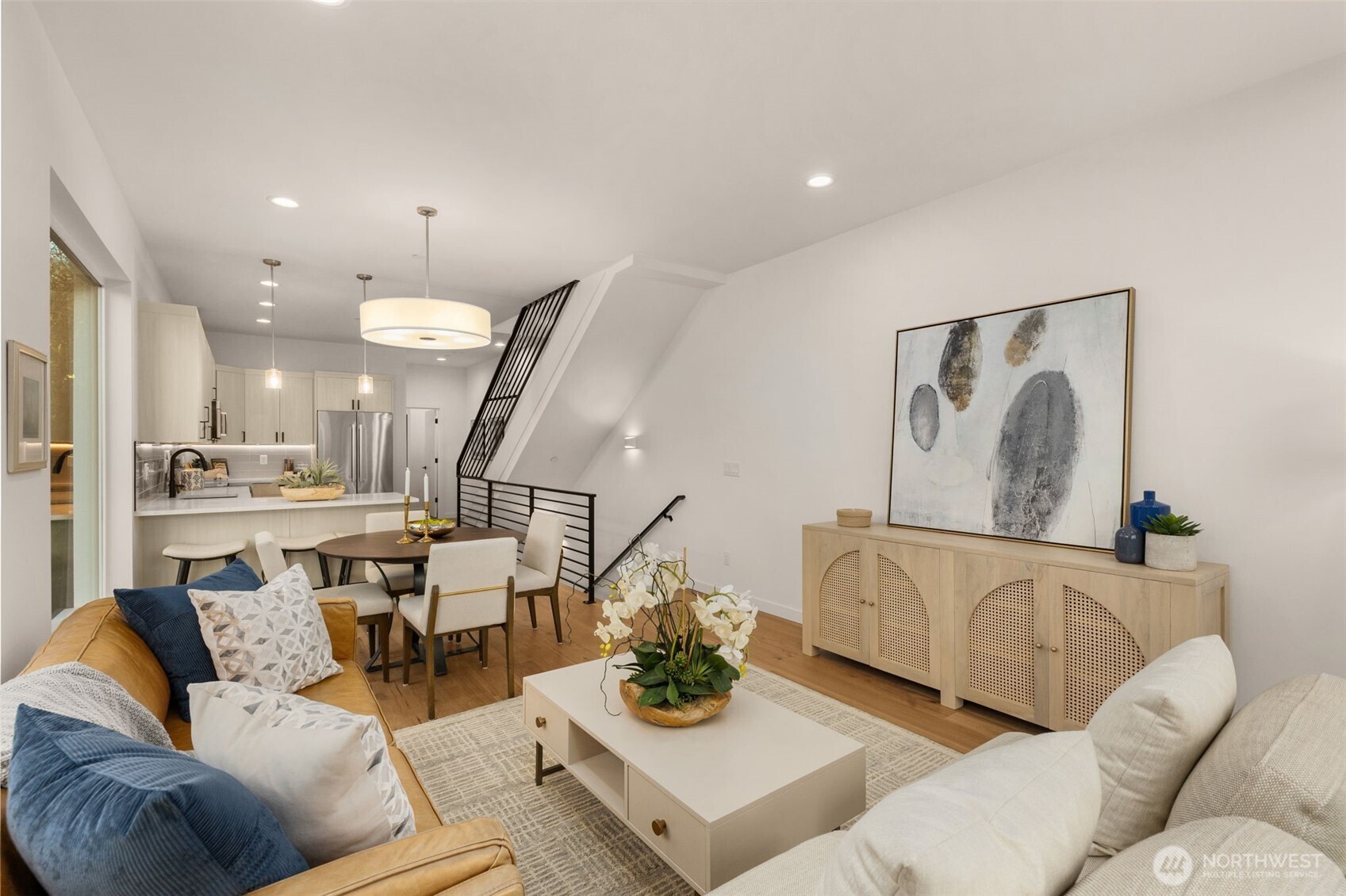 Open Concept Living Room with Expansive Windows.