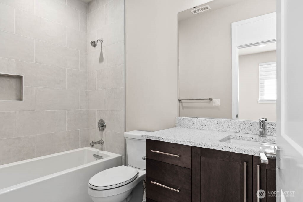 Attached 3/4 bathroom off the secondary bedroom.