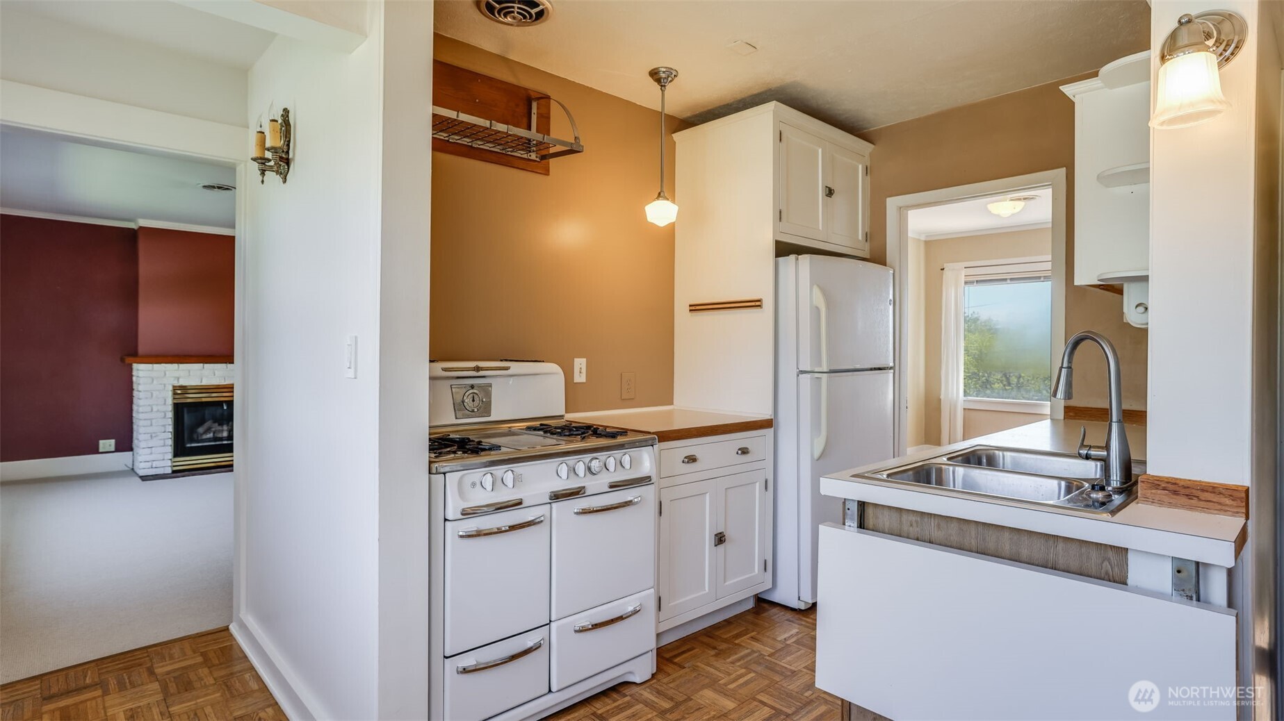 Upstairs: Kitchen.