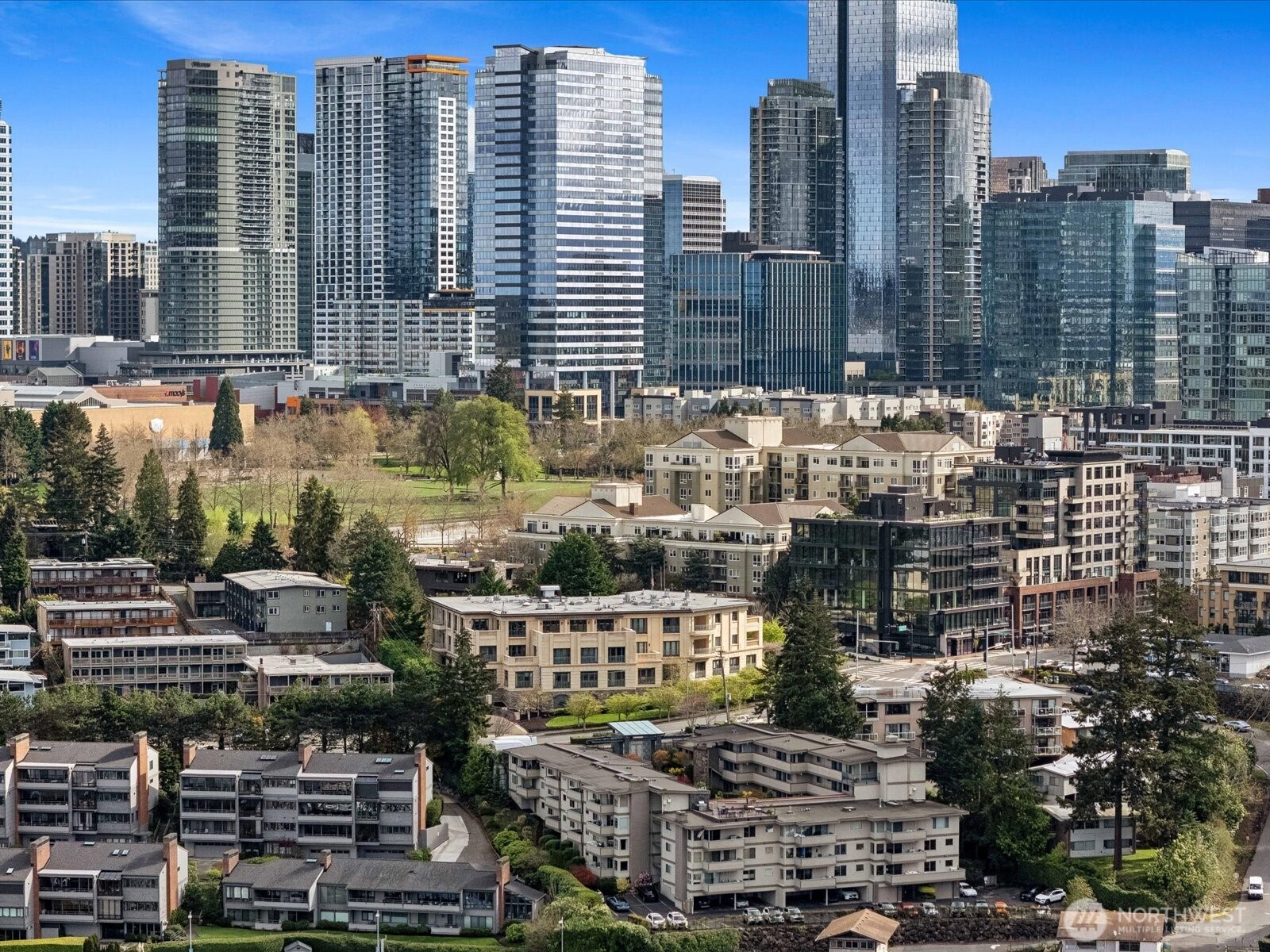 Meydenbauer Bay and Bellevue Skyline - just 1 block to Main Street & Old Town with lovely Shops, Restaurants & more - steps to Bellevue Park.