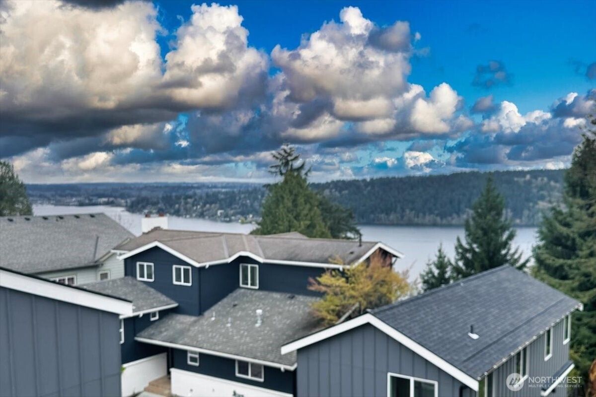 Roof Deck views of Lake Washington and Cascades
