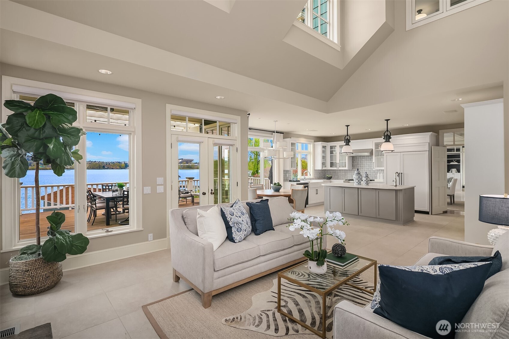 Family room looking towards the water.