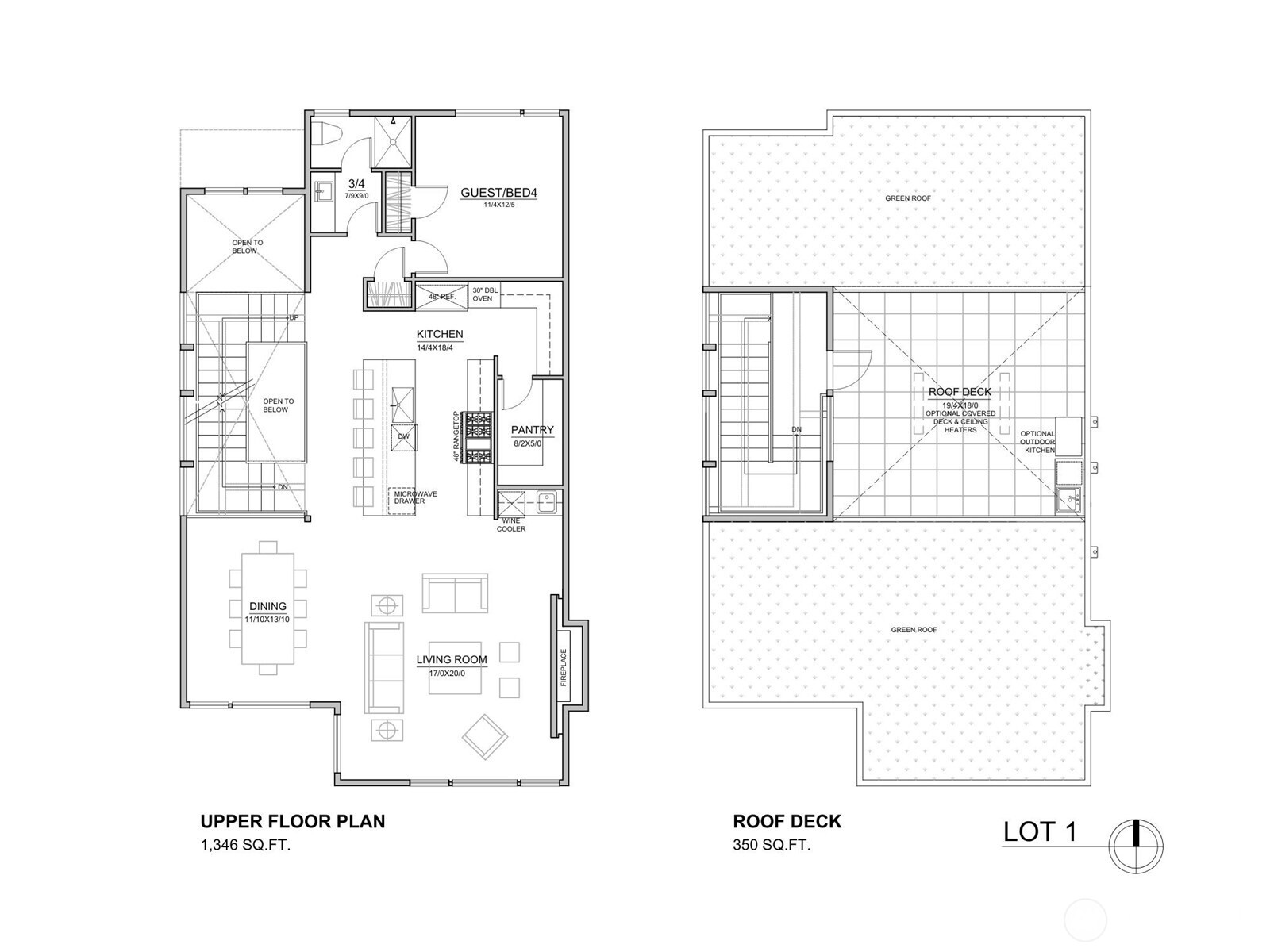 Lot 1 Floorplans. Please see sales team for optional upgrades.