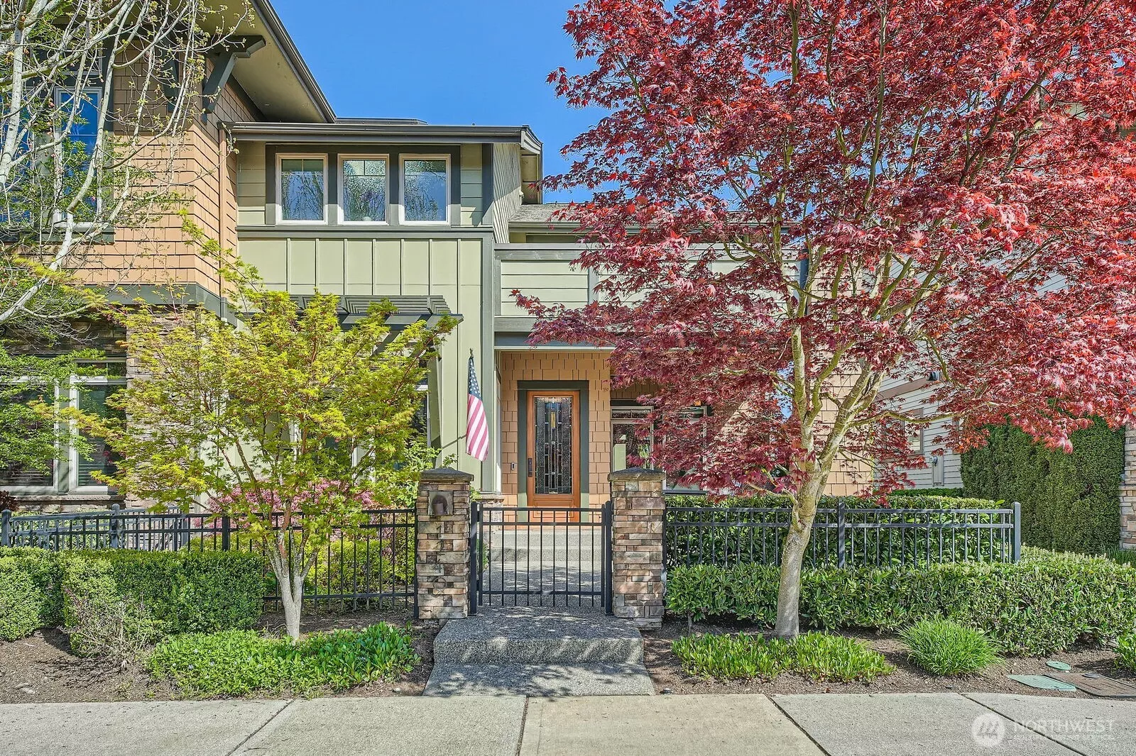 Partially fenced front entrance