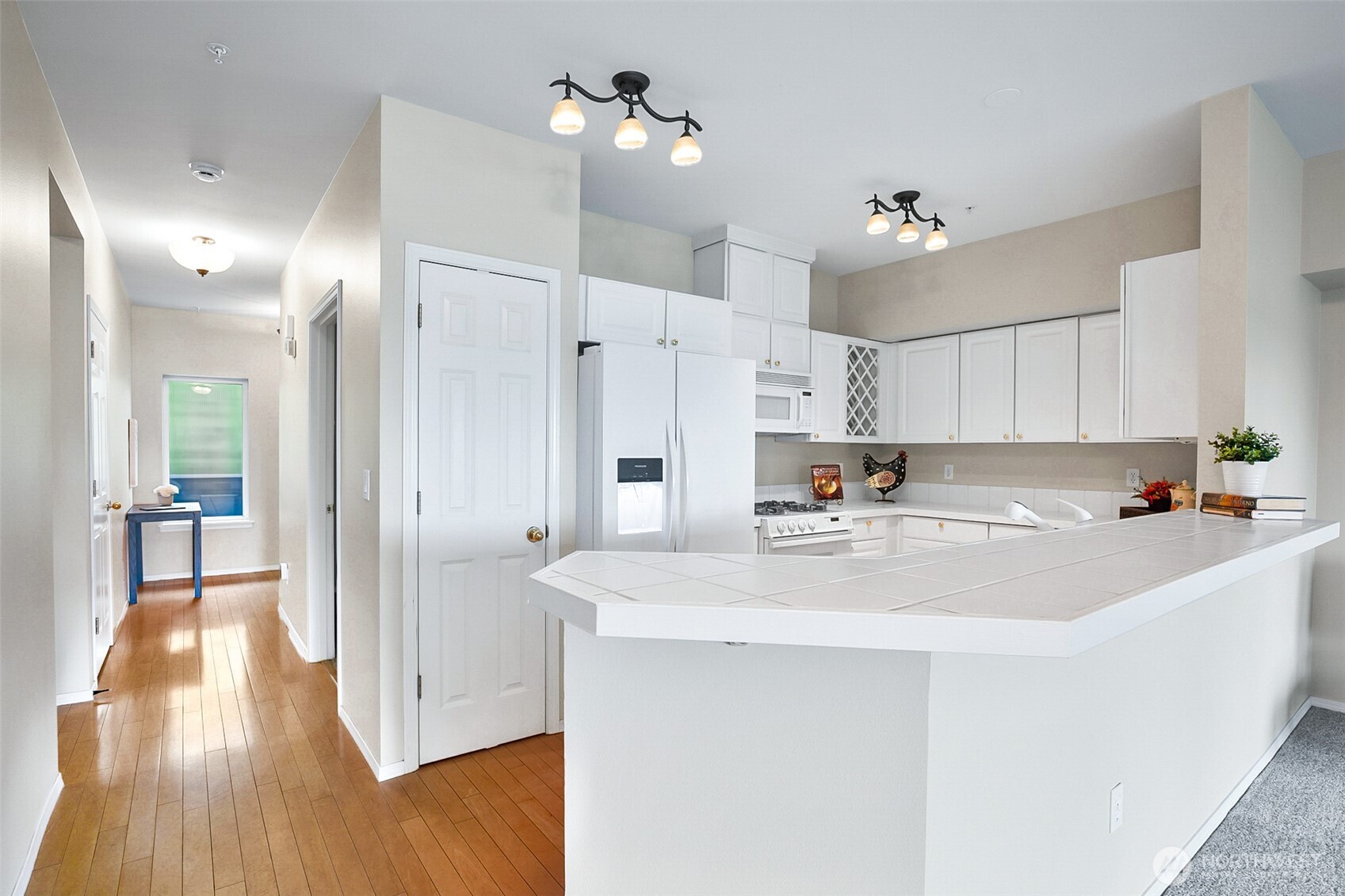 Large gally style kitchen