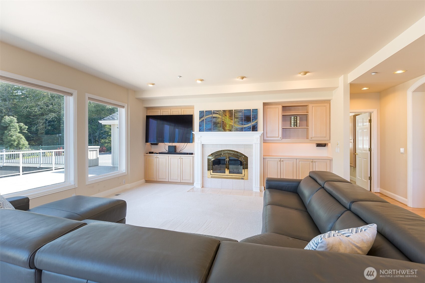 The living area off the kitchen allows you to entertain while prepping that gourmet meal!
