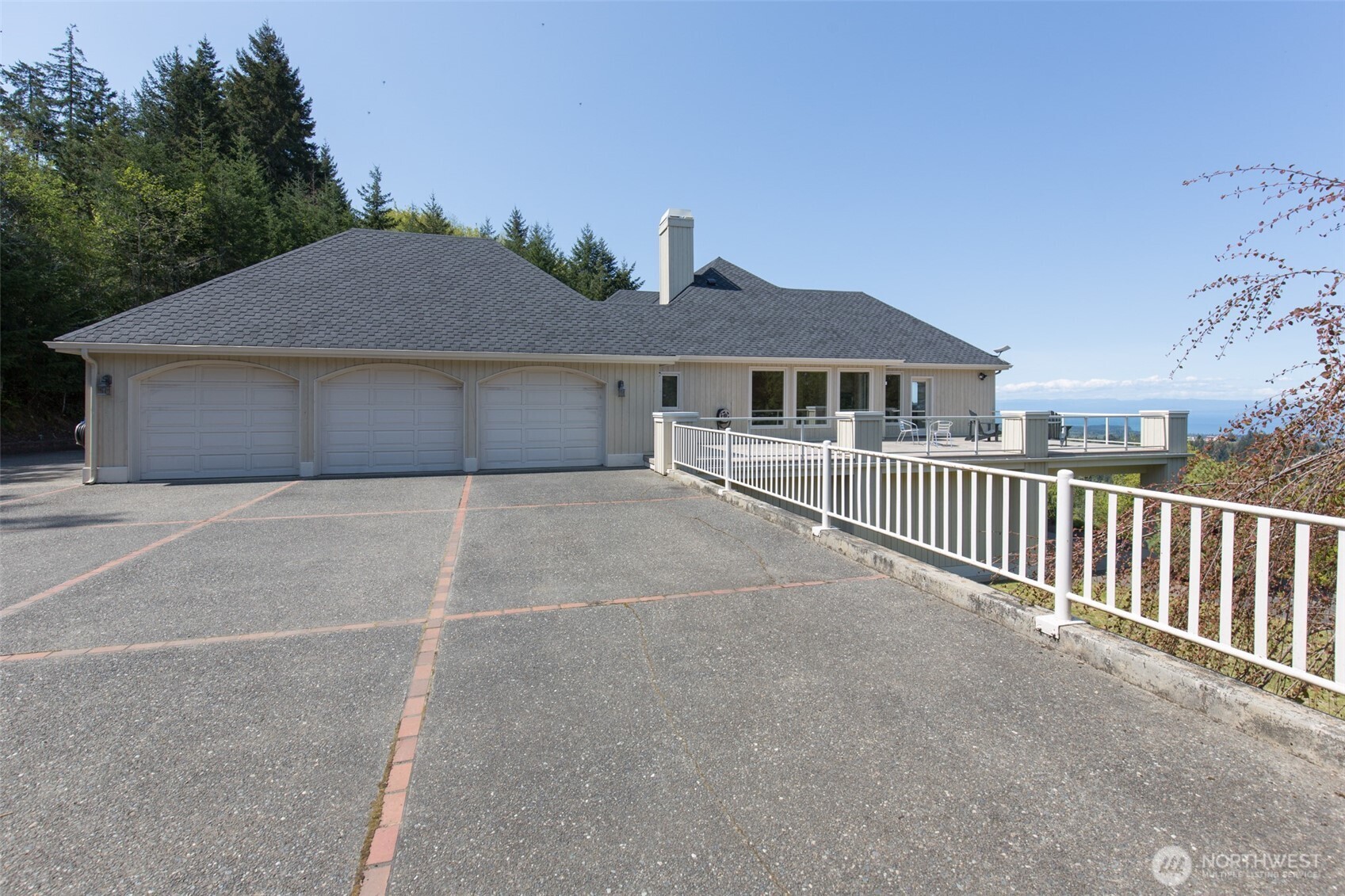 The view above the sport court/pickleball area
