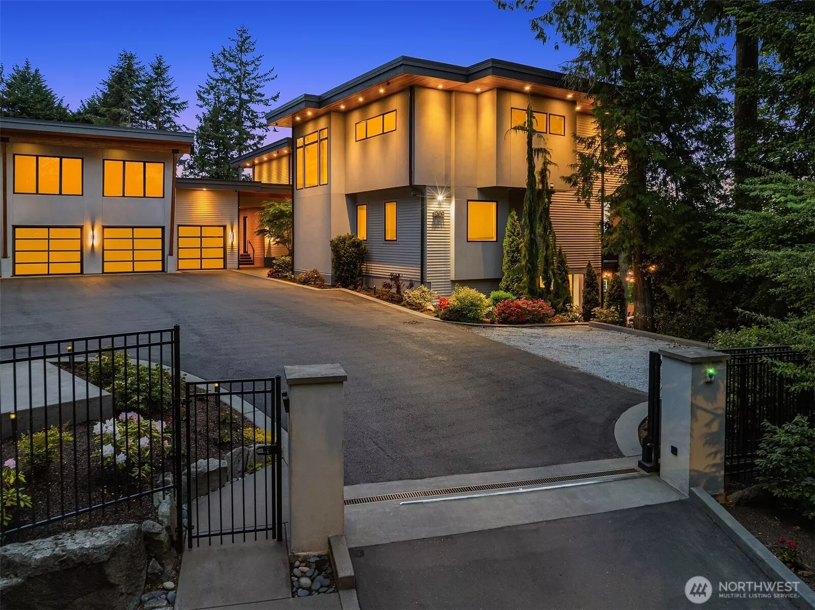 Exquisite Estate on a large .79 acre lot on a private dead end land overlooking Downtown Bellevue.
