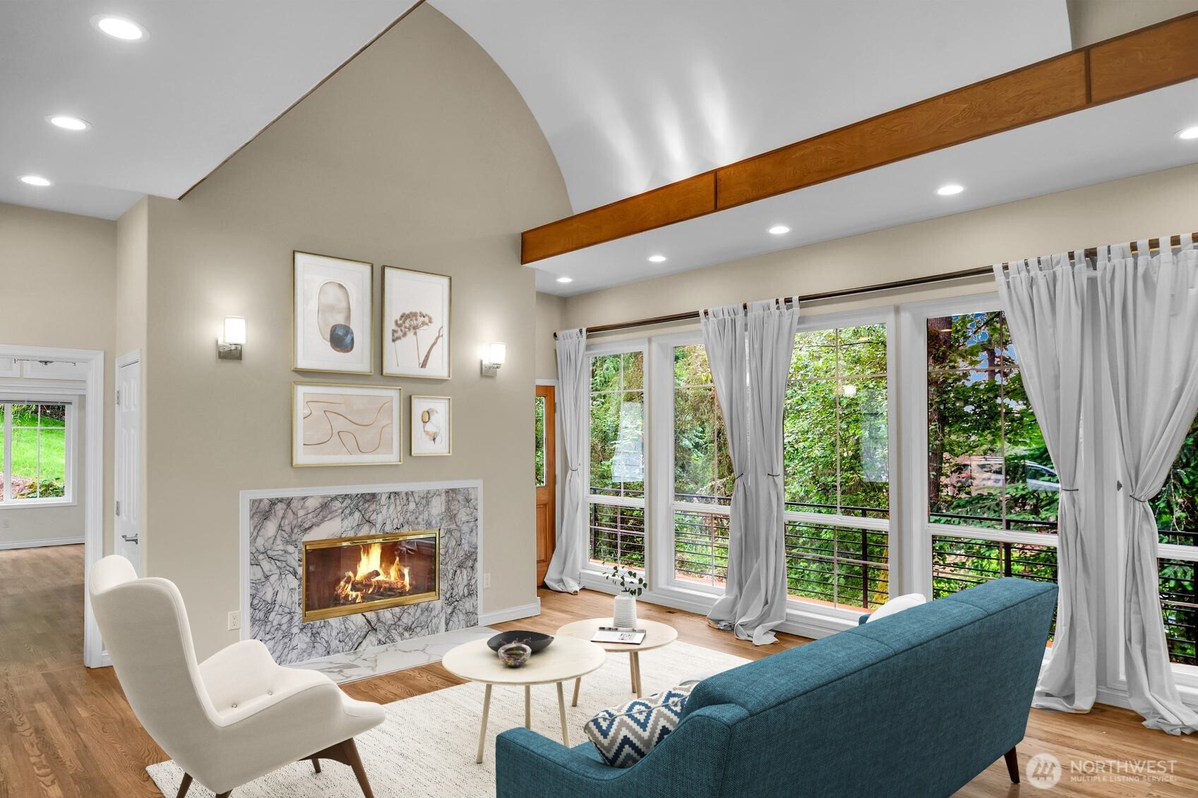 Living Room and wall of windows