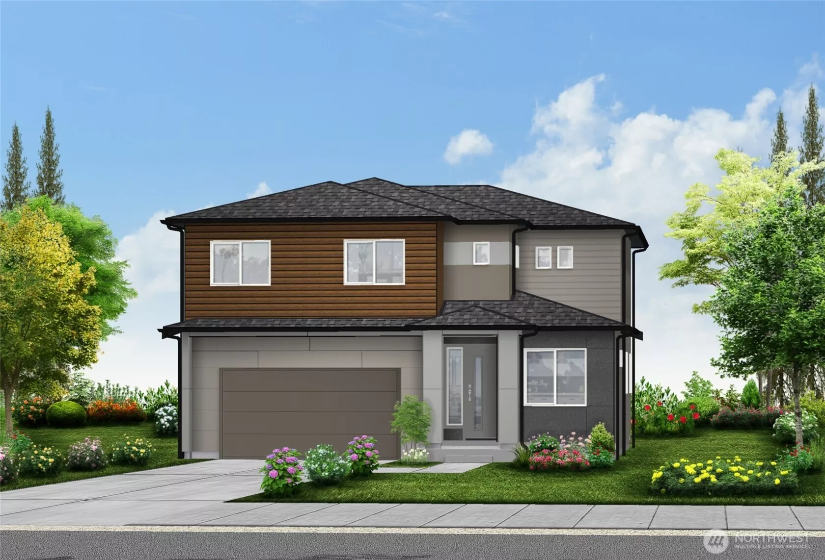 Rendering of the home. Photo not of actual home.