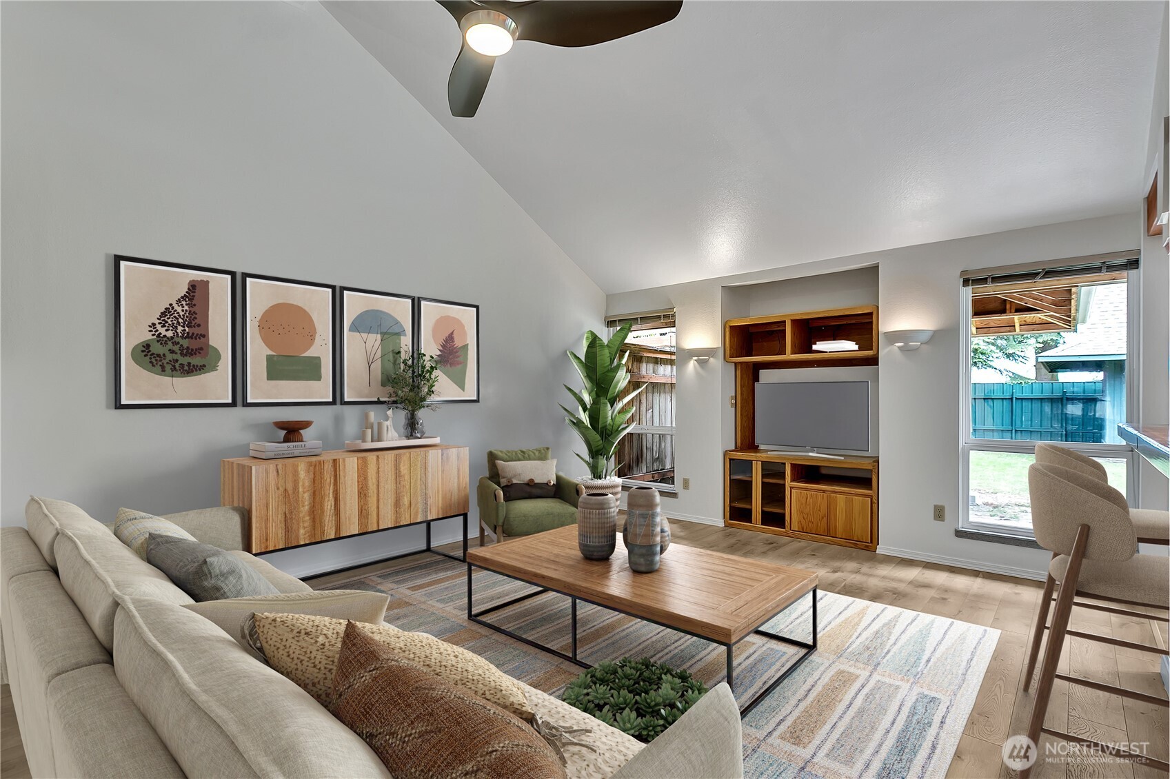 Main living area ...virtually staged.