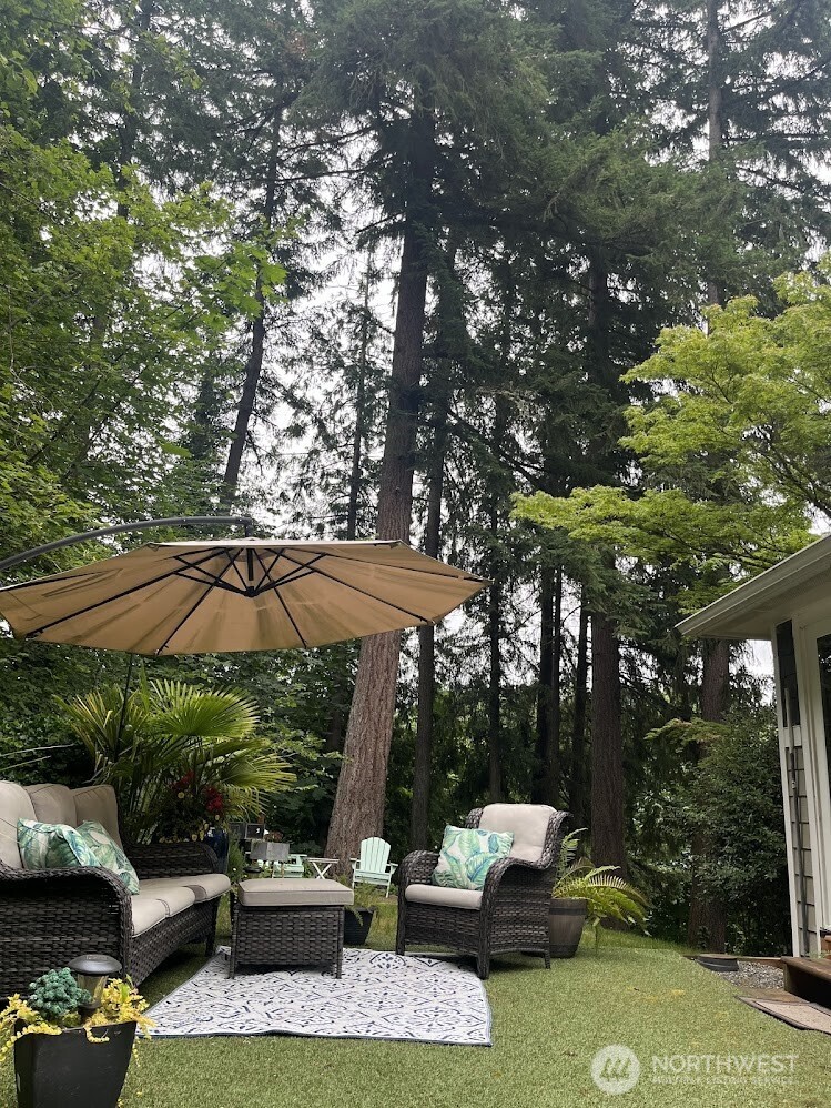Very private back patio surrounded by natures best