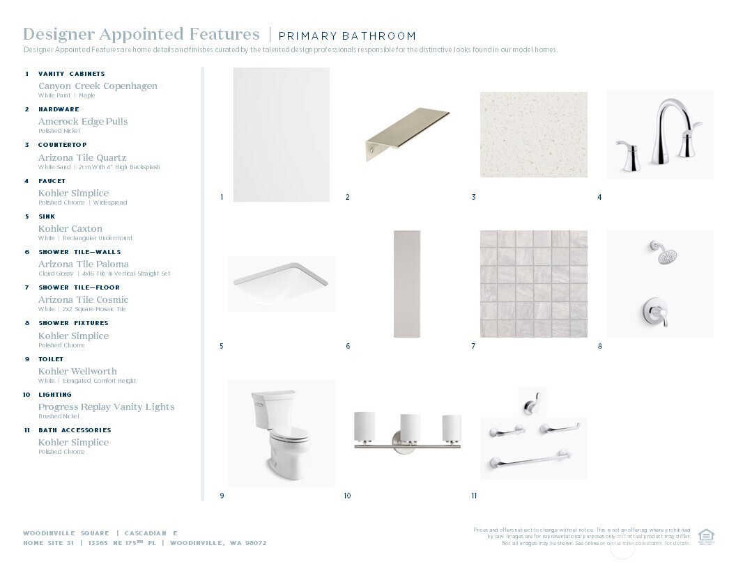Designer appointed selections included in this home
