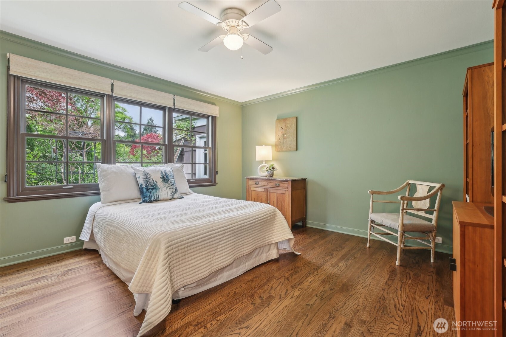 Second main level bedroom or office. Large west facing windows