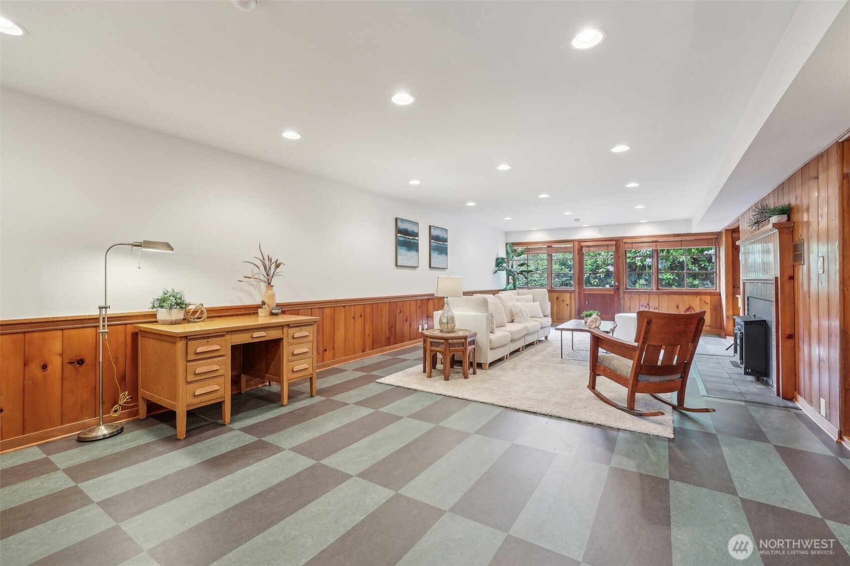Family room with level walk-out