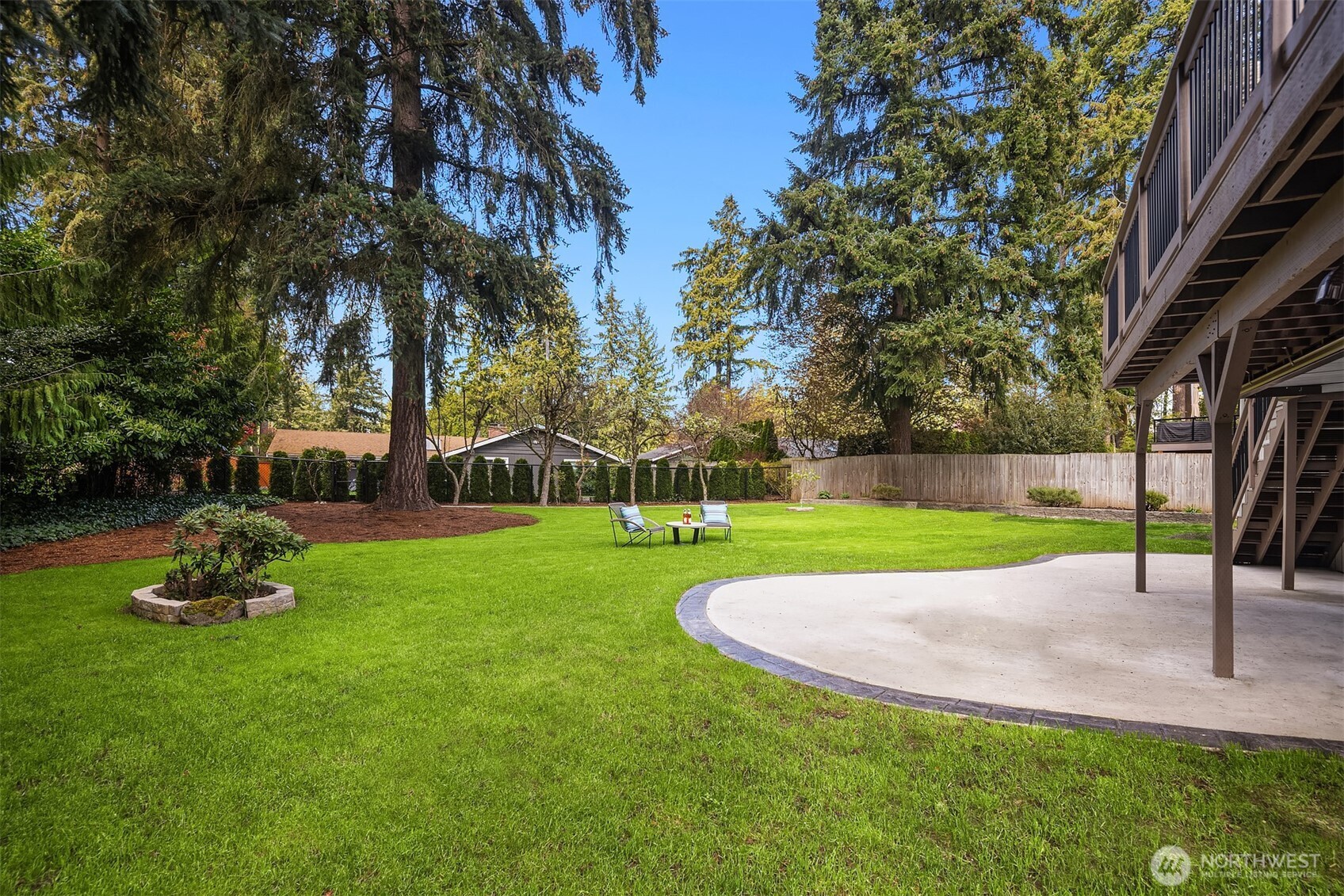 Private and flat backyard