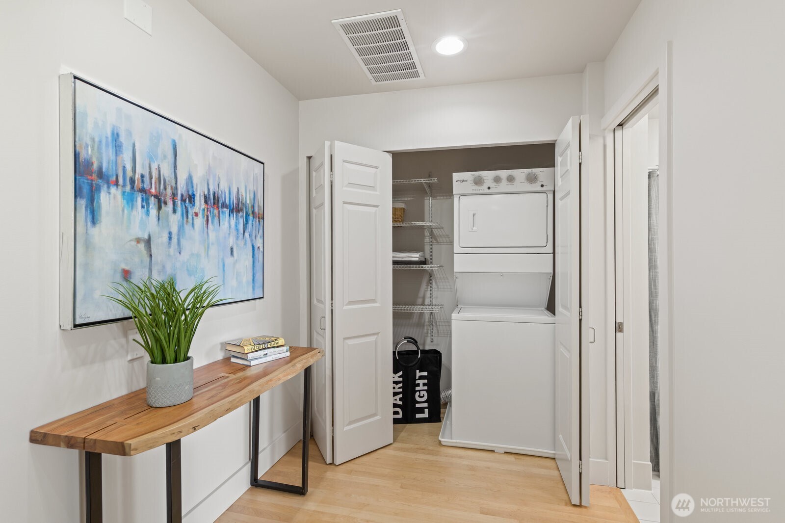 Easy and great laundry access from the upstairs hallway is ultra convenient.