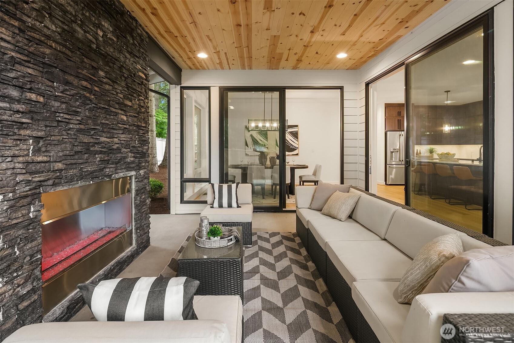 Amazing Outdoor Covered Patio with Fireplace