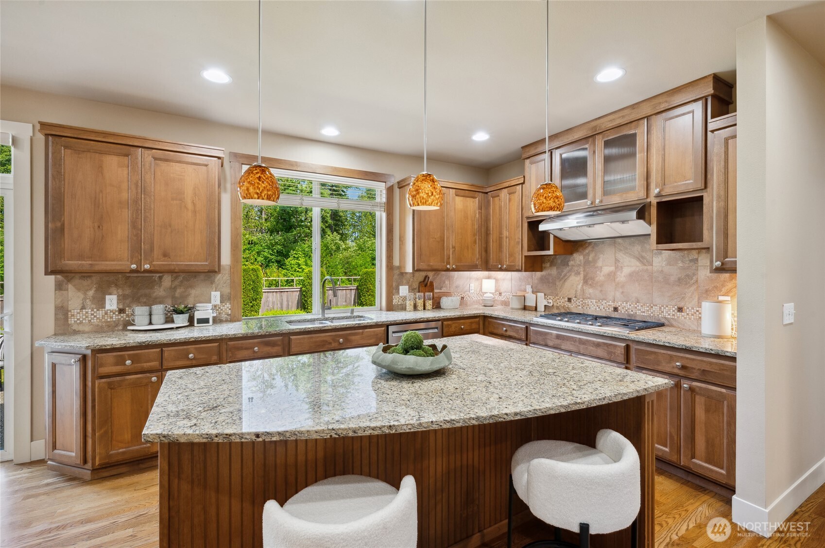 Seamless blend of the family room and kitchen for easy entertaining.