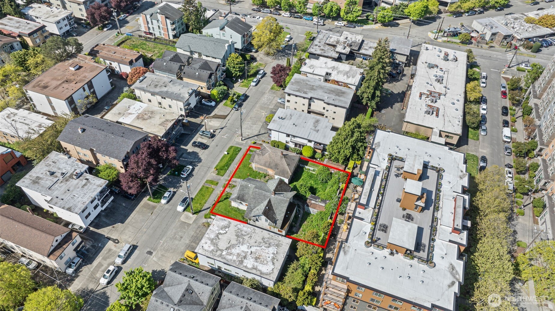 Red outline also depicting of adjacent lot that is also for sale