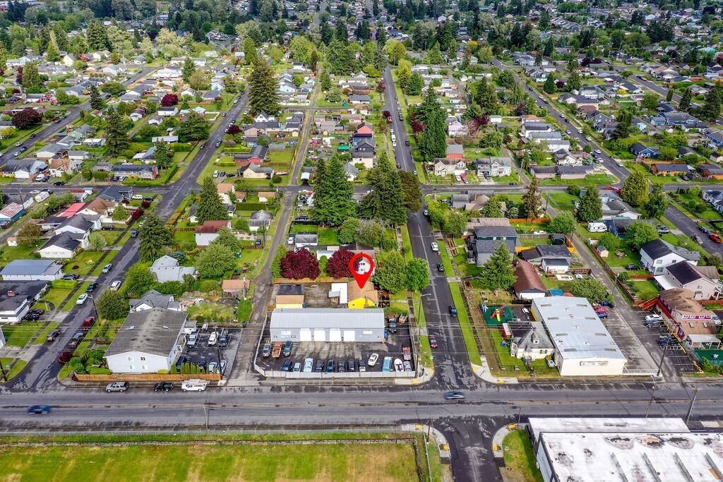 Subject property fits on the border of commercial properties and residential properties.