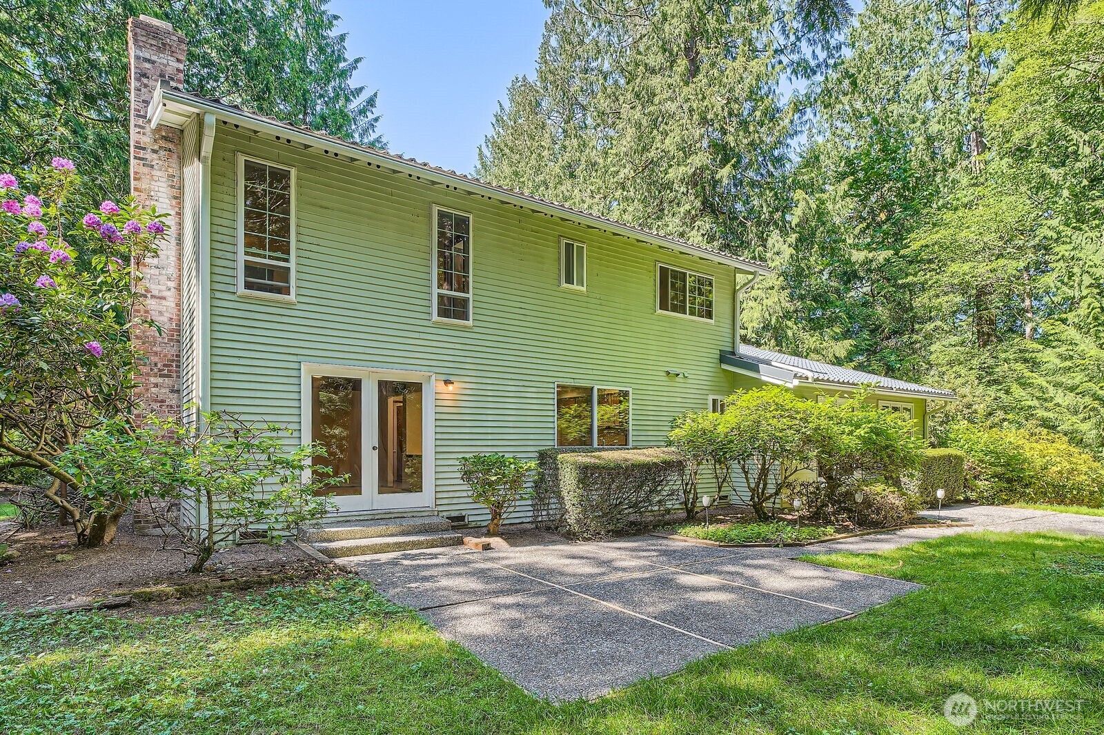 Step out into the backyard from family room