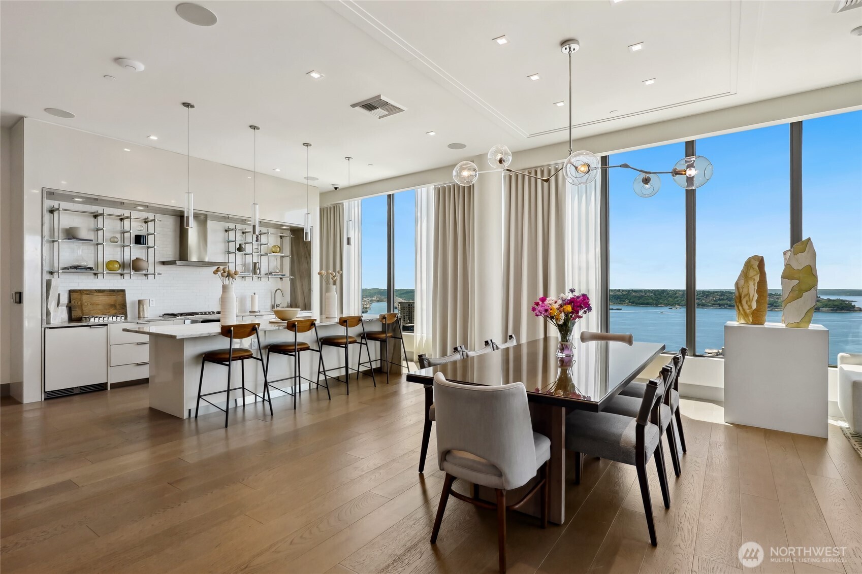 Host a large dinner party while enjoying the ferries and breathtaking sunsets.