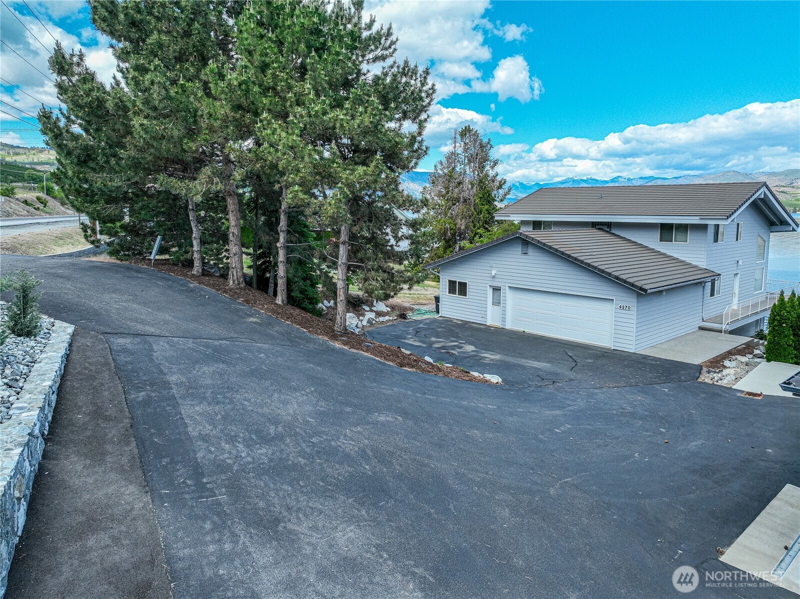 Lush lawn at the waters edge