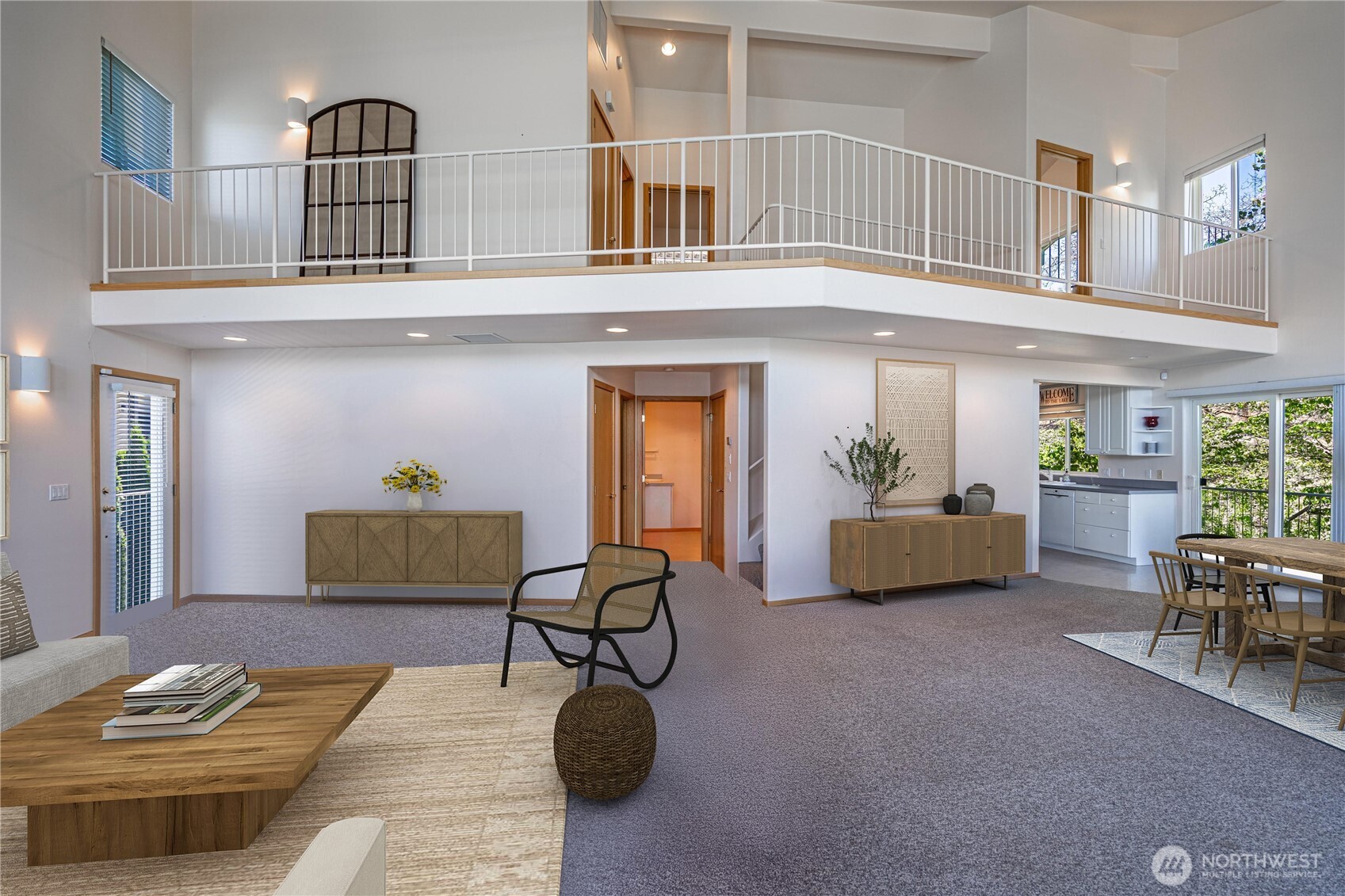 Large dining and living area opening to deck for all your entertaing