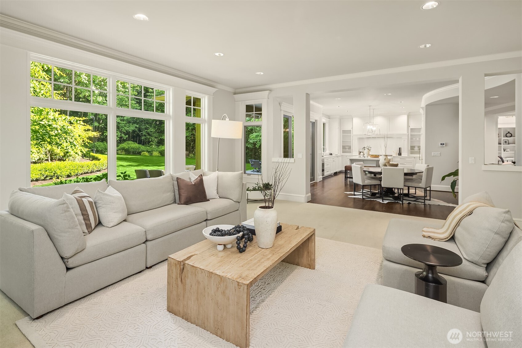 Family room with built in entertainment center and fireplace.