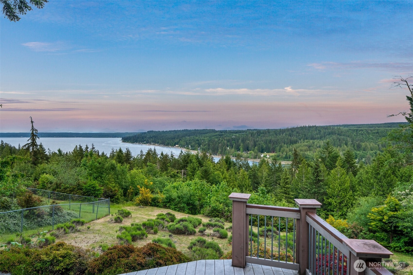 Looking over Seabeck Bay you can see the North Cascades, Seabeck Conference cents, the marina and of course the Hood Canal.