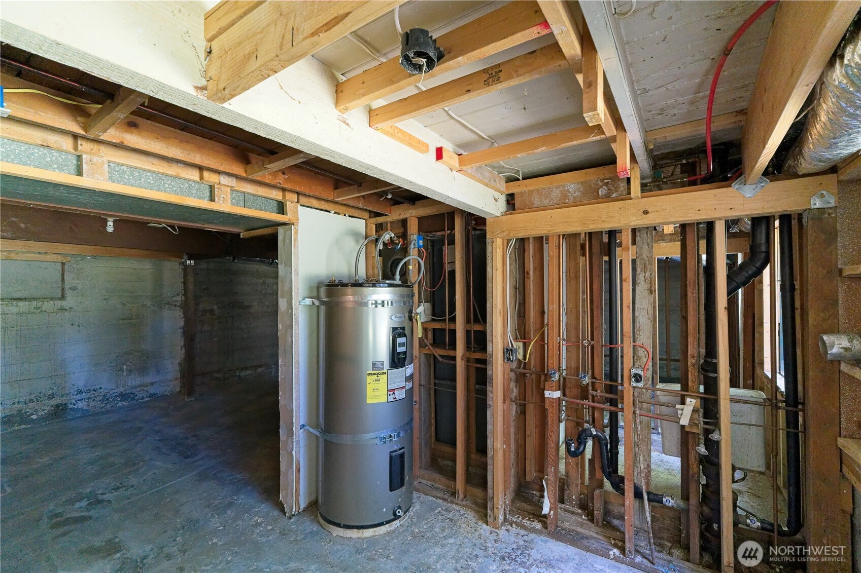 Plumbed for bathroom.