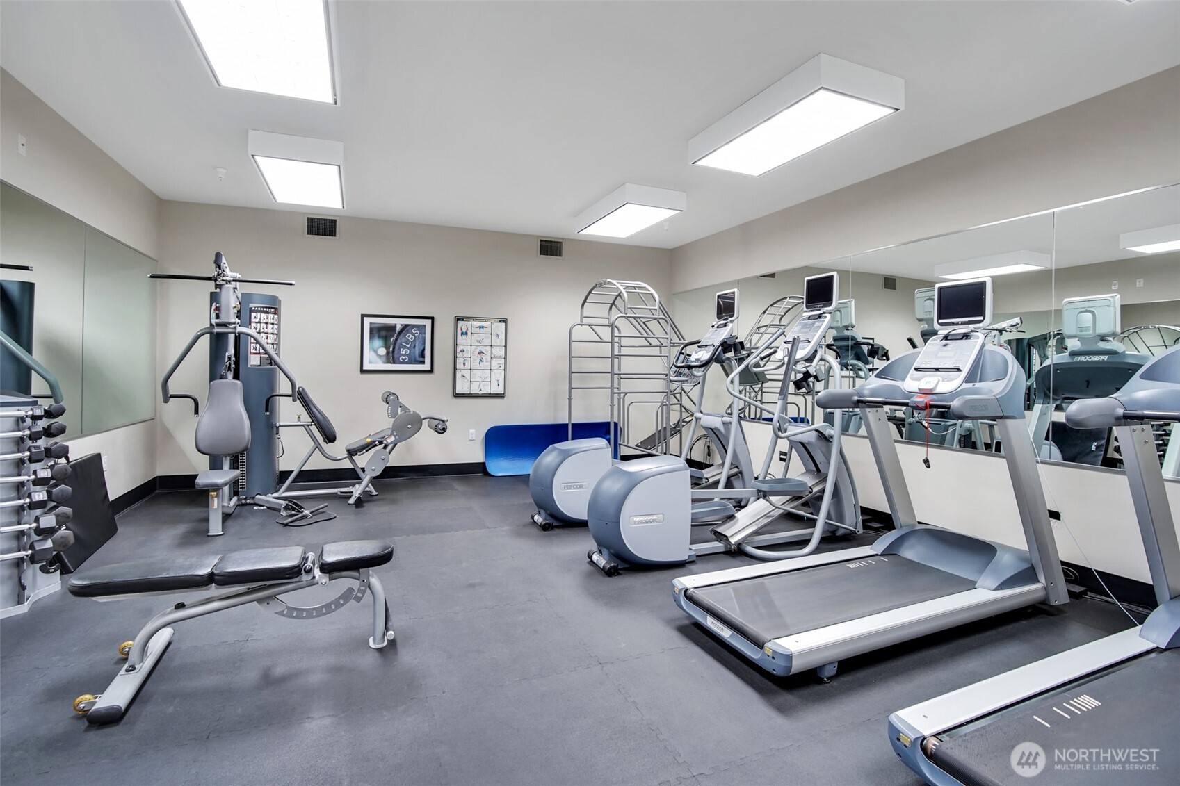 Stop by the fitness room for leg day, arm day or a walk on the treadmill, just some of the many options.
