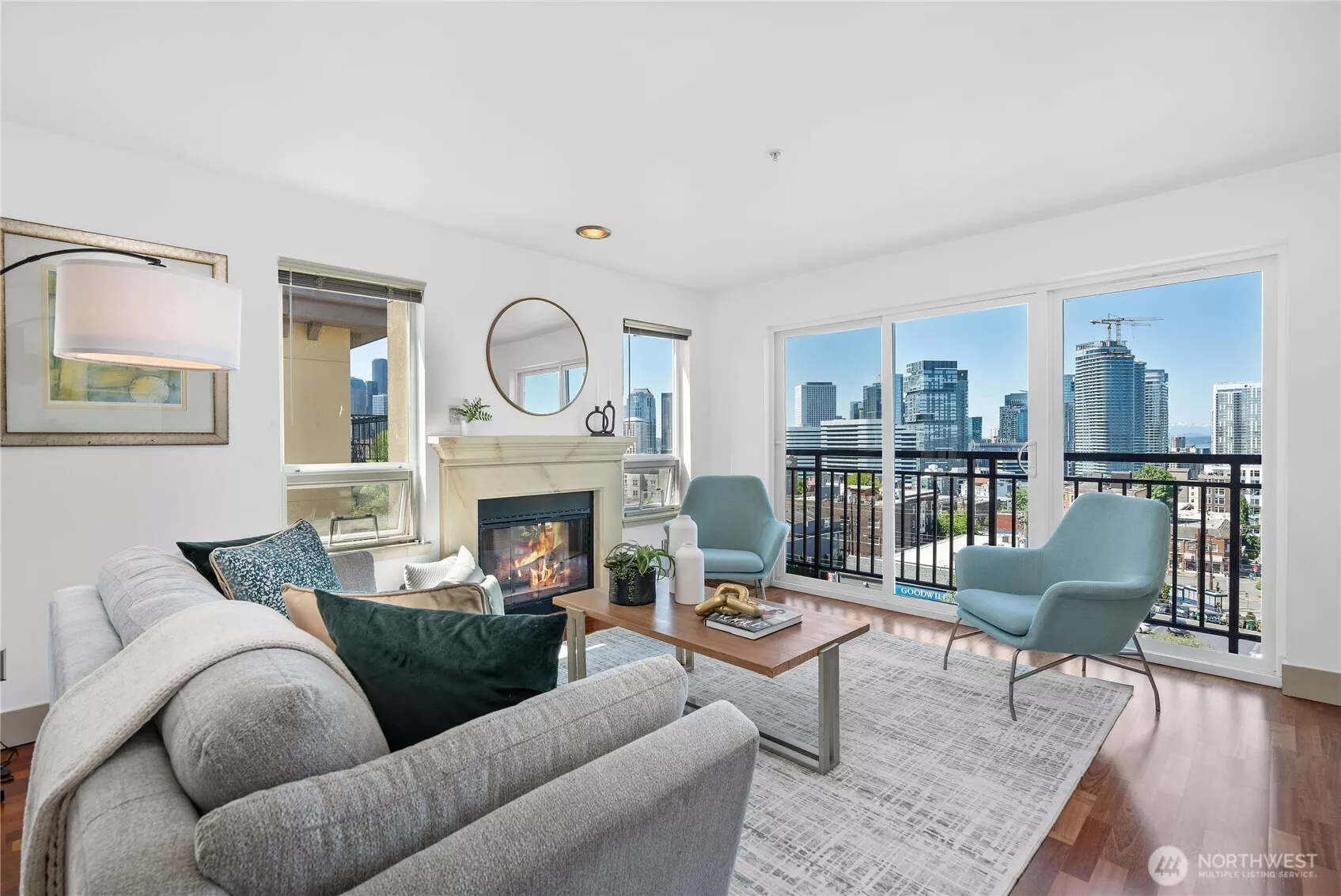 Bright and airy, this generous living space blends comfort with style and west-facing light.