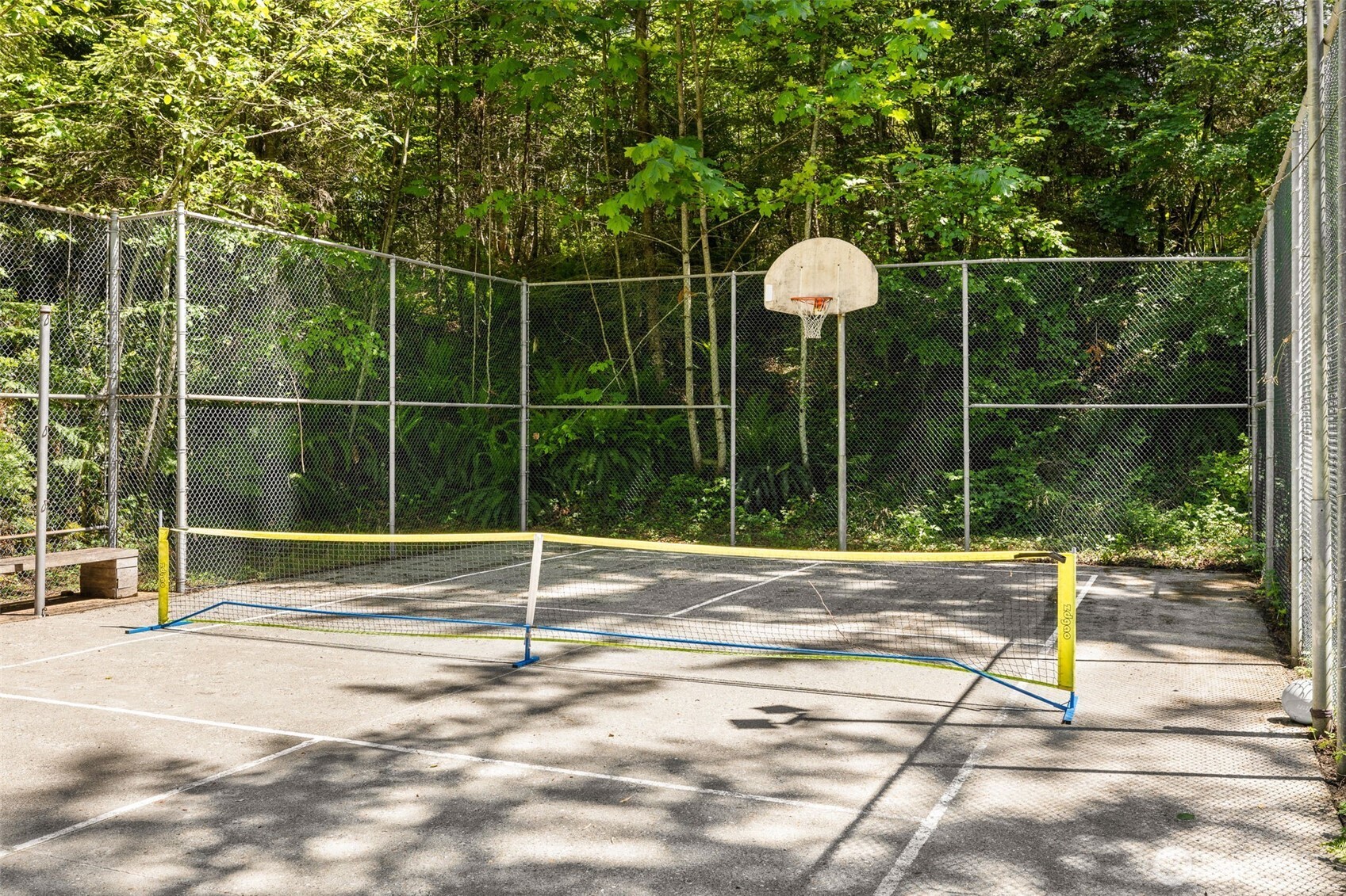 Pickle-ball anyone? Full court basketball? Pickle ball lines were recently added to the sports court that is fully-fenced.