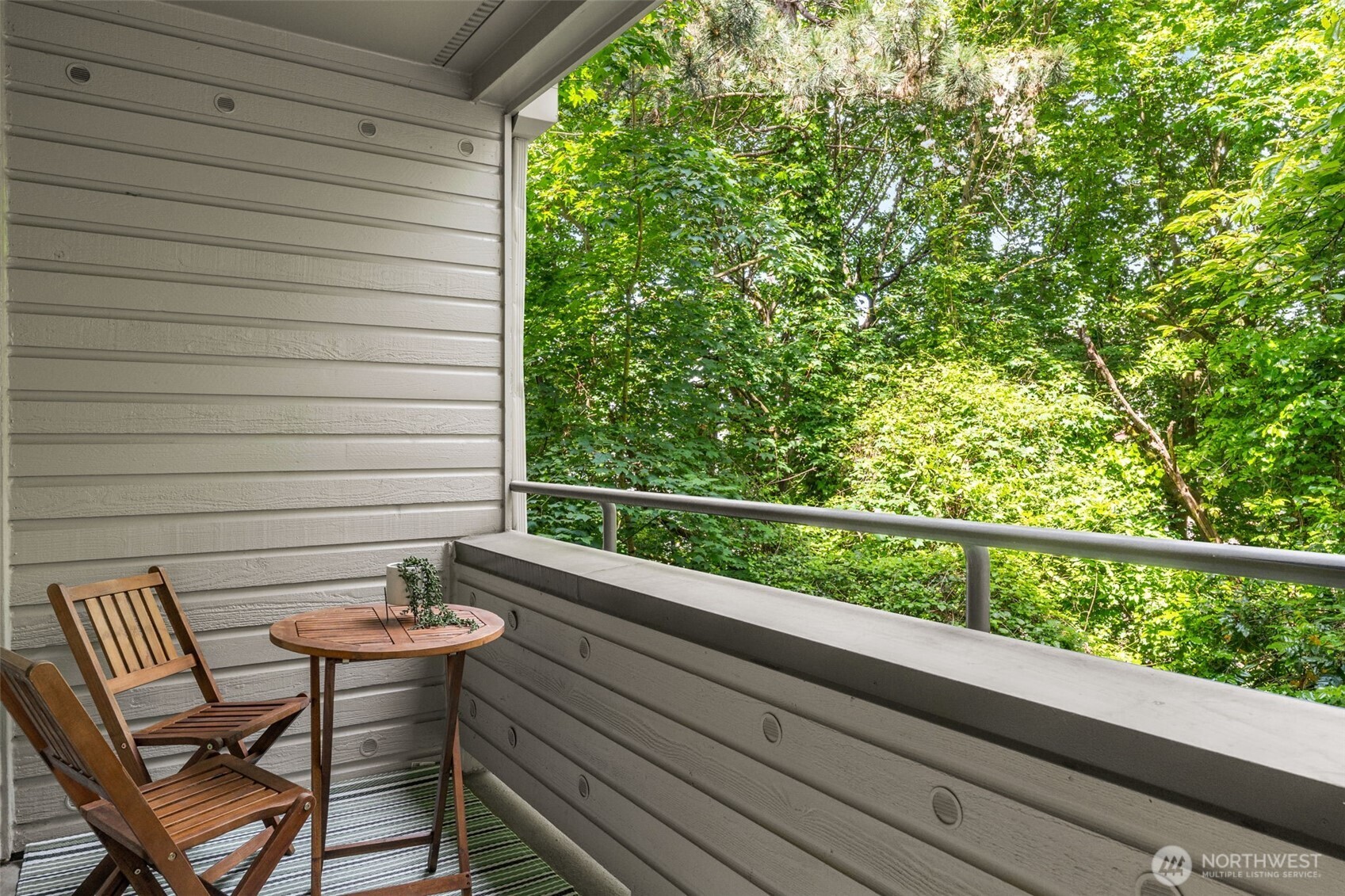 Enjoy your private balcony. During the Fall and Winter there are views of the Space Needle.
