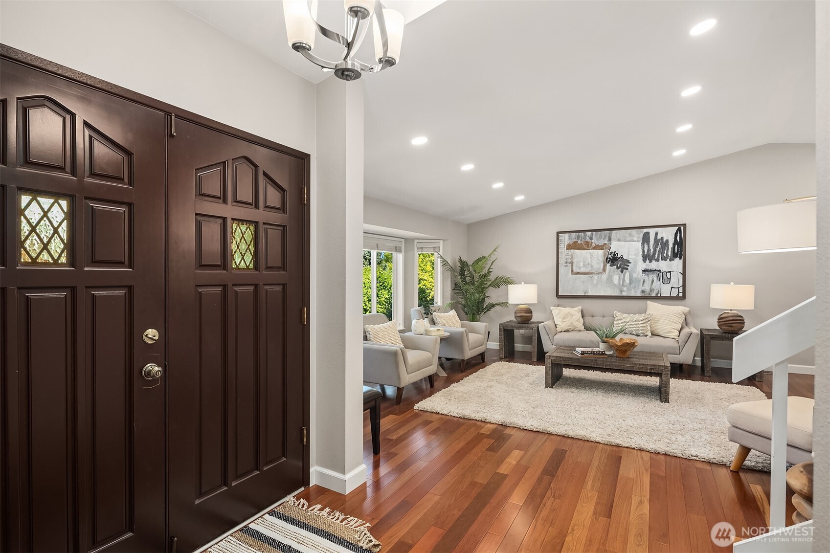 Brazilian Hardwood Flooring runs through-out the main level.