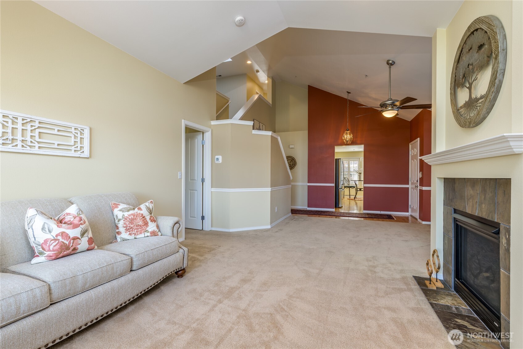 Cozy gas fireplace in the living room